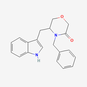 molecular formula C20H20N2O2 B2576741 4-benzyl-5-(1H-indol-3-ylmethyl)morpholin-3-one CAS No. 1803592-59-7