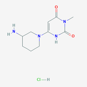molecular formula C10H17ClN4O2 B2576742 6-(3-Aminopiperidin-1-yl)-3-methylpyrimidine-2,4(1H,3H)-dione hydrochloride CAS No. 2171988-69-3