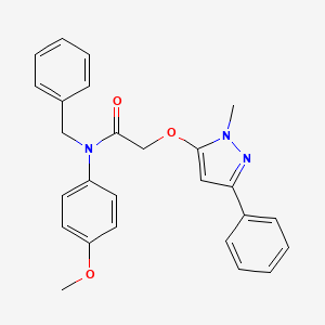 molecular formula C26H25N3O3 B2576744 N-benzyl-N-(4-methoxyphenyl)-2-[(1-methyl-3-phenyl-1H-pyrazol-5-yl)oxy]acetamide CAS No. 956437-42-6