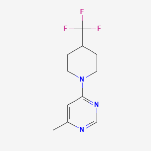 molecular formula C11H14F3N3 B2576751 4-Methyl-6-[4-(trifluoromethyl)piperidin-1-yl]pyrimidine CAS No. 2415582-67-9