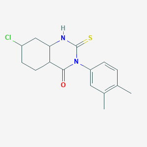 molecular formula C16H13ClN2OS B2576759 7-Chloro-3-(3,4-dimethylphenyl)-2-sulfanylidene-1,2,3,4-tetrahydroquinazolin-4-one CAS No. 361150-00-7