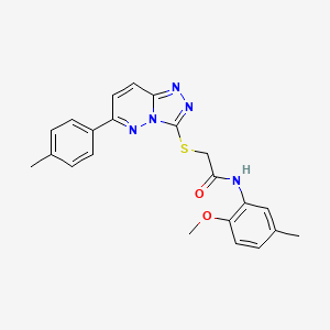 molecular formula C22H21N5O2S B2576766 N-(2-methoxy-5-methylphenyl)-2-((6-(p-tolyl)-[1,2,4]triazolo[4,3-b]pyridazin-3-yl)thio)acetamide CAS No. 894043-56-2