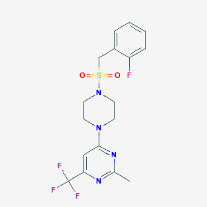 4-(4-((2-Fluorobenzyl)sulfonyl)piperazin-1-yl)-2-methyl-6-(trifluoromethyl)pyrimidine