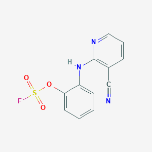 molecular formula C12H8FN3O3S B2576791 3-氰基-2-(2-氟磺酰氧基苯胺基)吡啶 CAS No. 2411201-17-5
