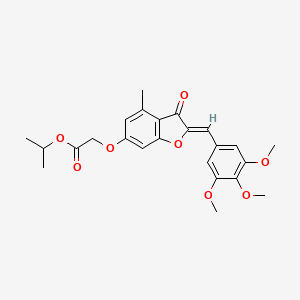molecular formula C24H26O8 B2576792 (Z)-isopropyl 2-((4-methyl-3-oxo-2-(3,4,5-trimethoxybenzylidene)-2,3-dihydrobenzofuran-6-yl)oxy)acetate CAS No. 903184-97-4