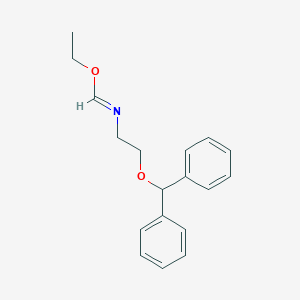 molecular formula C18H21NO2 B025768 Ethylamine, 2-(diphenylmethoxy)-N-(ethoxymethylene)- CAS No. 101418-32-0