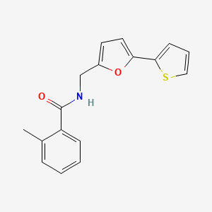 molecular formula C17H15NO2S B2576803 2-methyl-N-((5-(thiophen-2-yl)furan-2-yl)methyl)benzamide CAS No. 2034599-67-0