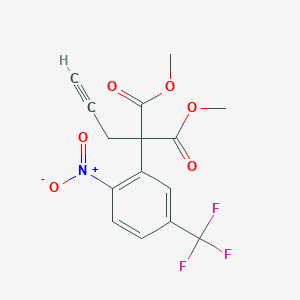 molecular formula C15H12F3NO6 B2576807 Dimethyl 2-[2-nitro-5-(trifluoromethyl)phenyl]-2-(2-propynyl)malonate CAS No. 900019-64-9
