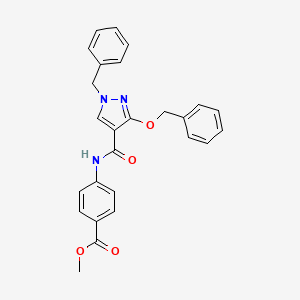 molecular formula C26H23N3O4 B2576808 methyl 4-[1-benzyl-3-(benzyloxy)-1H-pyrazole-4-amido]benzoate CAS No. 1014091-81-6