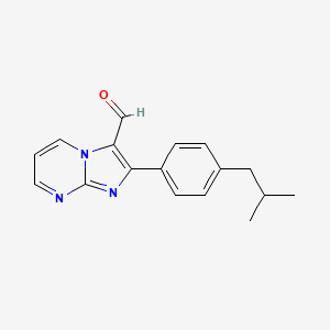 molecular formula C17H17N3O B2576814 2-(4-Isobutylphenyl)imidazo[1,2-a]pyrimidine-3-carbaldehyde CAS No. 891767-58-1