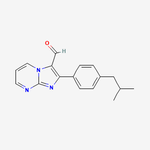molecular formula C17H17N3O B2576814 2-[4-(2-Methylpropyl)phenyl]imidazo[1,2-a]pyrimidine-3-carbaldehyde CAS No. 891767-58-1
