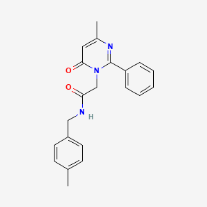 molecular formula C21H21N3O2 B2576819 N-(4-methylbenzyl)-2-(4-methyl-6-oxo-2-phenylpyrimidin-1(6H)-yl)acetamide CAS No. 1260925-61-8