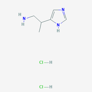 molecular formula C6H13Cl2N3 B2576827 2-(1H-Imidazol-5-yl)propan-1-amine;dihydrochloride CAS No. 24160-35-8