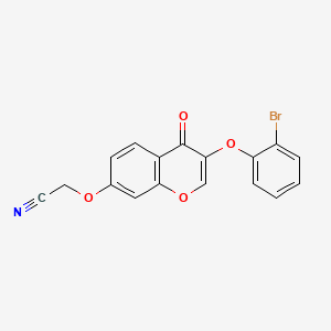 molecular formula C17H10BrNO4 B2576833 2-((3-(2-溴苯氧基)-4-氧代-4H-香豆素-7-基)氧基)乙腈 CAS No. 786662-41-7
