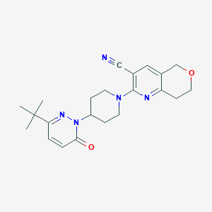 2-[4-(3-Tert-butyl-6-oxopyridazin-1-yl)piperidin-1-yl]-7,8-dihydro-5H-pyrano[4,3-b]pyridine-3-carbonitrile