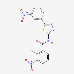 2-methyl-3-nitro-N-[5-(3-nitrophenyl)-1,3,4-thiadiazol-2-yl]benzamide