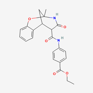 ethyl 4-(2-methyl-4-oxo-3,4,5,6-tetrahydro-2H-2,6-methanobenzo[g][1,3]oxazocine-5-carboxamido)benzoate
