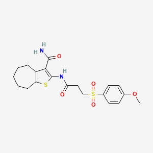 2-(3-((4-methoxyphenyl)sulfonyl)propanamido)-5,6,7,8-tetrahydro-4H-cyclohepta[b]thiophene-3-carboxamide