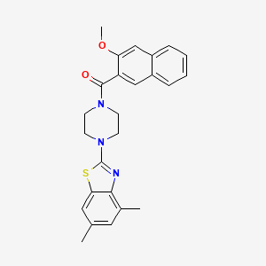 molecular formula C25H25N3O2S B2576871 (4-(4,6-二甲基苯并[d]噻唑-2-基)哌嗪-1-基)(3-甲氧基萘-2-基)甲酮 CAS No. 897484-71-8