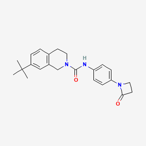 molecular formula C23H27N3O2 B2576874 7-Tert-butyl-N-[4-(2-oxoazetidin-1-yl)phenyl]-3,4-dihydro-1H-isoquinoline-2-carboxamide CAS No. 1946335-75-6