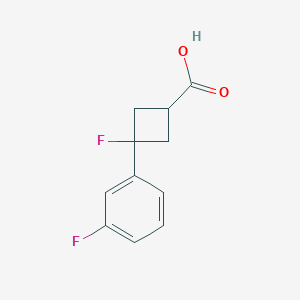 molecular formula C11H10F2O2 B2576879 3-Fluoro-3-(3-fluorophenyl)cyclobutane-1-carboxylic acid CAS No. 2361644-34-8