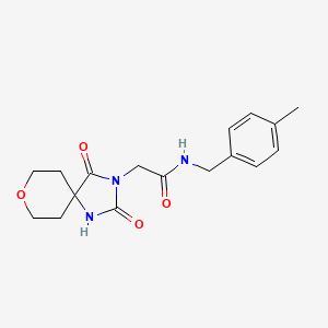 molecular formula C17H21N3O4 B2576885 2-(2,4-dioxo-8-oxa-1,3-diazaspiro[4.5]dec-3-yl)-N-(4-methylbenzyl)acetamide CAS No. 1775505-26-4