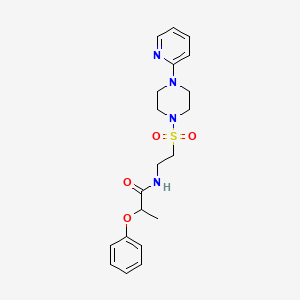 molecular formula C20H26N4O4S B2576887 2-phenoxy-N-(2-((4-(pyridin-2-yl)piperazin-1-yl)sulfonyl)ethyl)propanamide CAS No. 946201-60-1