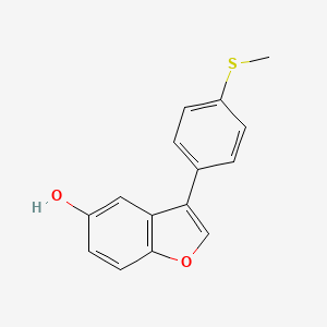 molecular formula C15H12O2S B2576890 3-(4-(甲硫基)苯基)-1-苯并呋喃-5-醇 CAS No. 1630763-32-4