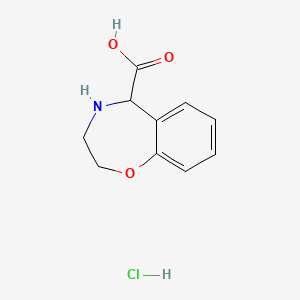 molecular formula C10H12ClNO3 B2576891 2,3,4,5-Tetrahydro-1,4-benzoxazepine-5-carboxylic acid hydrochloride CAS No. 2126160-78-7
