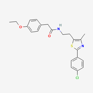 molecular formula C22H23ClN2O2S B2576893 N-{2-[2-(4-chlorophenyl)-4-methyl-1,3-thiazol-5-yl]ethyl}-2-(4-ethoxyphenyl)acetamide CAS No. 946250-40-4