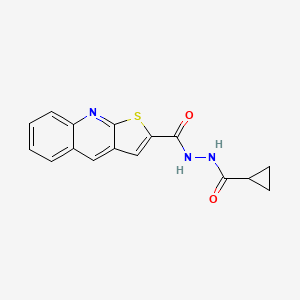 molecular formula C16H13N3O2S B2576899 N'-(cyclopropylcarbonyl)thieno[2,3-b]quinoline-2-carbohydrazide CAS No. 866131-37-5