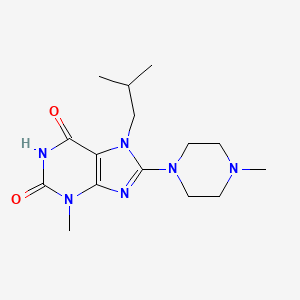 molecular formula C15H24N6O2 B2576901 7-isobutyl-3-methyl-8-(4-methylpiperazin-1-yl)-1H-purine-2,6(3H,7H)-dione CAS No. 313471-53-3