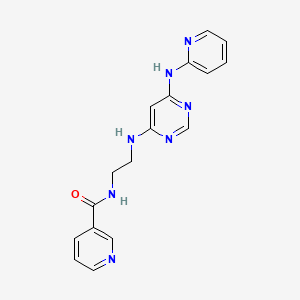 molecular formula C17H17N7O B2576906 N-(2-((6-(pyridin-2-ylamino)pyrimidin-4-yl)amino)ethyl)nicotinamide CAS No. 1421498-27-2