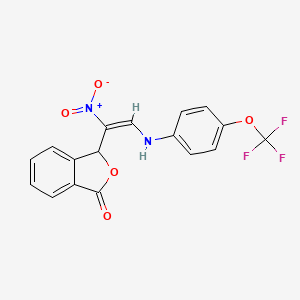 molecular formula C17H11F3N2O5 B2576923 3-[(E)-1-nitro-2-{[4-(trifluoromethoxy)phenyl]amino}ethenyl]-1,3-dihydro-2-benzofuran-1-one CAS No. 320420-40-4