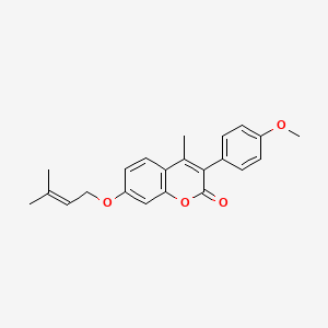 molecular formula C22H22O4 B2576926 3-(4-methoxyphenyl)-4-methyl-7-[(3-methylbut-2-en-1-yl)oxy]-2H-chromen-2-one CAS No. 869079-95-8