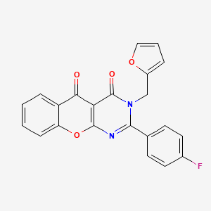 molecular formula C22H13FN2O4 B2576927 2-(4-fluorophenyl)-3-(furan-2-ylmethyl)-3H-chromeno[2,3-d]pyrimidine-4,5-dione CAS No. 896077-56-8