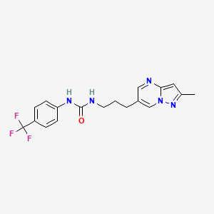 1-(3-(2-Methylpyrazolo[1,5-a]pyrimidin-6-yl)propyl)-3-(4-(trifluoromethyl)phenyl)urea