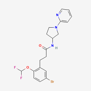 molecular formula C19H20BrF2N3O2 B2576938 3-(5-bromo-2-(difluoromethoxy)phenyl)-N-(1-(pyridin-2-yl)pyrrolidin-3-yl)propanamide CAS No. 1795193-73-5