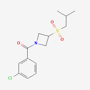 molecular formula C14H18ClNO3S B2576944 (3-Chlorophenyl)(3-(isobutylsulfonyl)azetidin-1-yl)methanone CAS No. 1797086-81-7