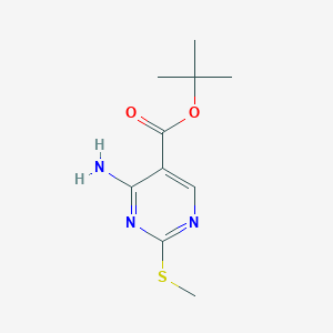 molecular formula C10H15N3O2S B2576947 Tert-butyl 4-amino-2-methylsulfanylpyrimidine-5-carboxylate CAS No. 2248284-28-6