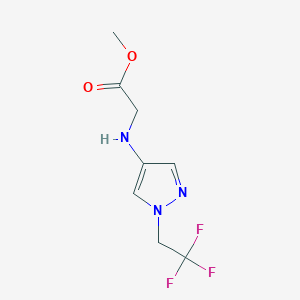 molecular formula C8H10F3N3O2 B2576949 Methyl 2-[[1-(2,2,2-trifluoroethyl)pyrazol-4-yl]amino]acetate CAS No. 2247206-20-6