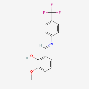 molecular formula C15H12F3NO2 B2576959 2-methoxy-6-((E)-{[4-(trifluoromethyl)phenyl]imino}methyl)phenol CAS No. 1220247-62-0