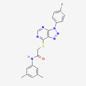 molecular formula C20H17FN6OS B2576963 N-(3,5-dimethylphenyl)-2-{[3-(4-fluorophenyl)-3H-[1,2,3]triazolo[4,5-d]pyrimidin-7-yl]sulfanyl}acetamide CAS No. 863459-92-1