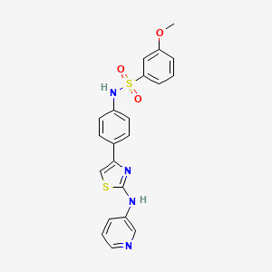 molecular formula C21H18N4O3S2 B2576981 3-methoxy-N-(4-(2-(pyridin-3-ylamino)thiazol-4-yl)phenyl)benzenesulfonamide CAS No. 1797334-54-3