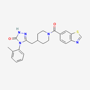 molecular formula C23H23N5O2S B2576985 3-((1-(苯并[d]噻唑-6-甲酰)哌啶-4-基)甲基)-4-(邻甲苯基)-1H-1,2,4-三唑-5(4H)-酮 CAS No. 2034436-62-7