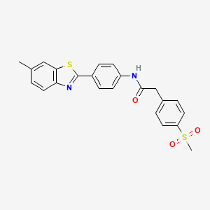 N-(4-(6-methylbenzo[d]thiazol-2-yl)phenyl)-2-(4-(methylsulfonyl)phenyl)acetamide