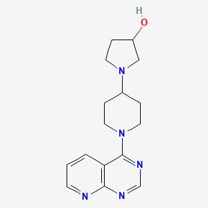 molecular formula C16H21N5O B2576990 1-(1-Pyrido[2,3-d]pyrimidin-4-ylpiperidin-4-yl)pyrrolidin-3-ol CAS No. 2379947-31-4