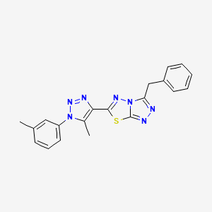 molecular formula C20H17N7S B2576993 3-benzyl-6-[5-methyl-1-(3-methylphenyl)-1H-1,2,3-triazol-4-yl][1,2,4]triazolo[3,4-b][1,3,4]thiadiazole CAS No. 890602-94-5