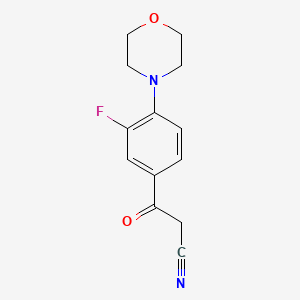 molecular formula C13H13FN2O2 B2576996 3-(3-Fluoro-4-morpholinophenyl)-3-oxopropanenitrile CAS No. 861211-70-3