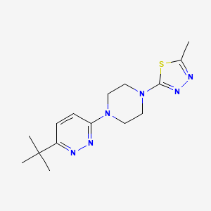 molecular formula C15H22N6S B2577006 2-[4-(6-Tert-butylpyridazin-3-yl)piperazin-1-yl]-5-methyl-1,3,4-thiadiazole CAS No. 2380179-44-0